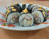 Foto langkah ke 6 dari resep Healthy Spider Flaxseed Sushi Roll (Nasi Gulung Laba Laba).