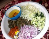 A picture of step 3 of Danwake (Flour Dumplings).