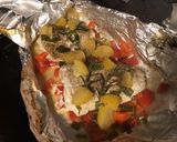Une image de l'étape 10 de Filets de loup de mer au poivron rouge,citron confit et herbes aromatiques.