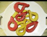 A picture of step 5 of Coloured Ring shape cookies.
