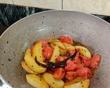 A picture of step 5 of OKRA with POPPY SEEDS or Posto Bhindi.