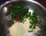 A picture of step 3 of Turnip saag with makki roti.