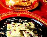 A picture of step 5 of Kutchi Shahi GulabPak - Dryfruits Rose Burfi - Kutchh - Gujarat Special Sweet - Rakshabandhan Mithai.