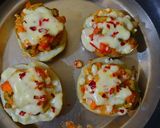 A picture of step 5 of Maxican stuffed potato jackets.
