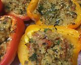 A picture of step 4 of Keto Friendly Cauliflower Rice stuffed Peppers.