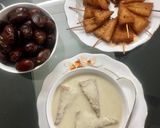 A picture of step 5 of Almond milk and Sweet Potato Soup served with Croutons.