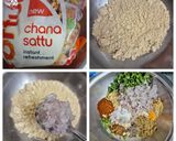A picture of step 1 of Sattu Paratha.