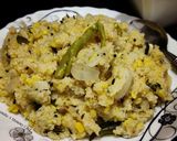 A picture of step 7 of Arisi upma (rice rava upma).