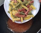 A picture of step 4 of TRI Color pasta.