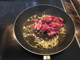 Wok de mollejas con verduras