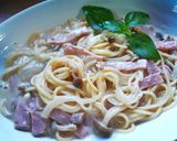 รูปขั้นตอนการทำที่ 5 ของ Carbonara Mushroom Spaghetti แบบง่ายๆ