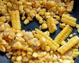 A picture of step 2 of South indian cheese butter corn chat.