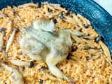 Arroz con codorniz y seta shimeji