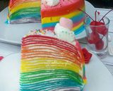 Foto langkah ke 7 dari resep Rainbow Mille Crepes.
