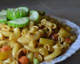 A picture of step 4 of Mix Vegetable Chucken Franks Pasta 😋.