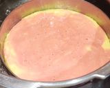 A picture of step 3 of Tricolour Dhokla with Spinach and Beet.