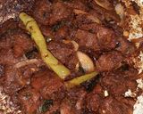 A picture of step 1 of Mutton masala boti.