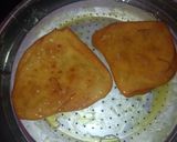 A picture of step 6 of Badam Puri.