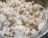 A picture of step 1 of Lobia Dahivada in Appe pan.