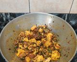 A picture of step 10 of FETA CHEESE DRY CURRY with METHI LEAVES.