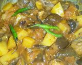 A picture of step 3 of Achaari baingan aloo.