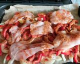 A picture of step 1 of My tray baked chicken fajita dinner.