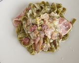 Foto langkah ke 3 dari resep Basil Carbonara without creme.
