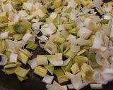 Une image de l'étape 4 de Gratin de Crozets poireaux chorizo comté.