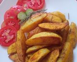 A picture of step 5 of Rosemary baked potato wedges.