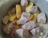 A picture of step 4 of Nduma and sweet potato in coconut sauce.