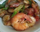 Foto langkah ke 5 dari resep Tumis Udang Paprika.