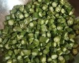 A picture of step 1 of Bhindi chicken ❤️.