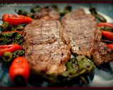 Foto del paso 3 de la receta Entrecot a la parrilla con pimientos