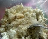 A picture of step 2 of Chhena poda.