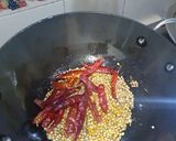 A picture of step 2 of Karivepaku karam podi curry leaves powder Andhra style.