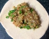 A picture of step 4 of Gobi mattar paratha.