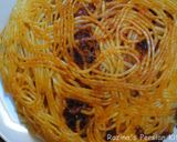 A picture of step 8 of Persian style spaghetti.