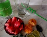 A picture of step 1 of Orange Watermelon Sunrise Mocktail.