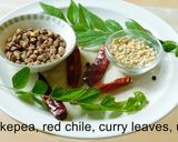 A picture of step 1 of Brown chick pea sundal.