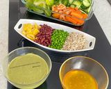 A picture of step 2 of Mini Salad Bar With Avocado Dressing & Honey Dressing.