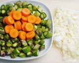 Spárgakrémleves, sonkába tekert füstölt sajtos sült spárgával recept fázis 1 fotója