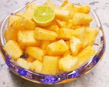 A picture of step 5 of Honeydew Chaat 😋.