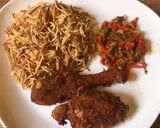 A picture of step 9 of Lebanese rice and southern fried chicken.