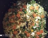 A picture of step 2 of Sprout moong daliya with mixed vegetables.