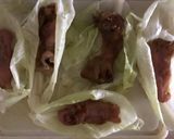 Foto del paso 6 de la receta: Dumpling de Coll relleno de pollo y vegetales cocidos al vapor en crema mutabal con ensalada