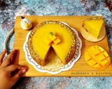 A picture of step 8 of Mango Suji Cake.