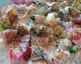 A picture of step 3 of Dahi chat.