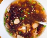 Hình bước làm 3 của món Canh rong biển nấm rơm thịt bằm