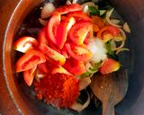 A picture of step 3 of Thakkali Curry.