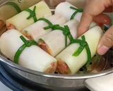 Hình bước làm 4 của món Bí đao (bí xanh) cuộn cua thịt